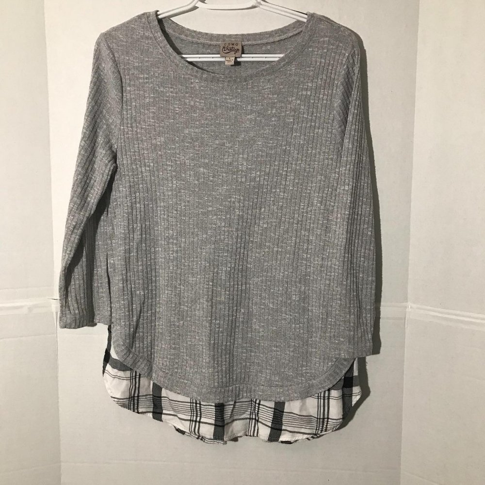 Como Vintage Women's Layered Sweater Grey